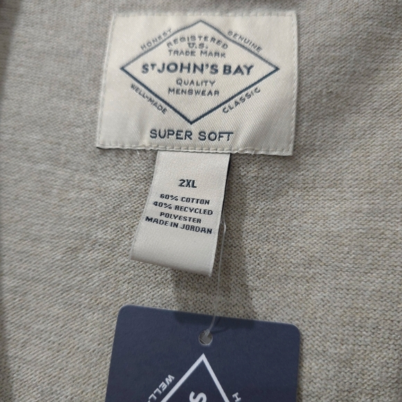 Men's Light Beige Cardigan Sweater, Big & Tall 2XL, Nwt Preppy Grandpacore - Picture 5 of 13